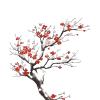 手绘梅花插画PNG素材