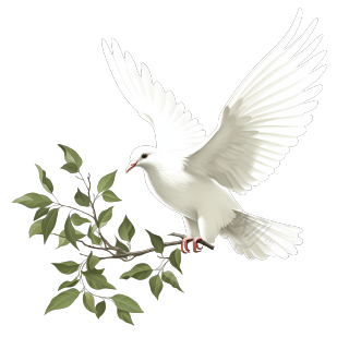 白鸽持树枝PNG图形素材