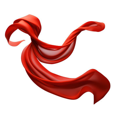 随风飘扬的红色丝巾商业设计元素