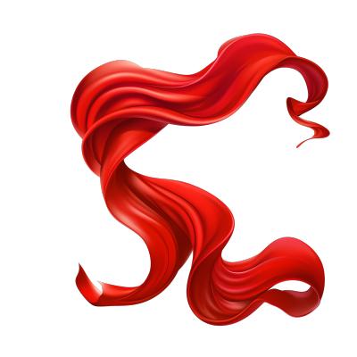 红色丝巾旋涡图案PNG素材