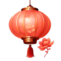 中国年红灯笼PNG图形插画