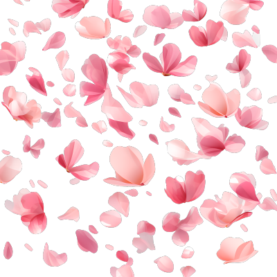 粉色花瓣下落插画设计素材