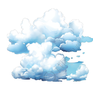 蓝天白云透明背景PNG矢量插画元素