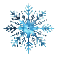 手绘动画风格水彩雪花