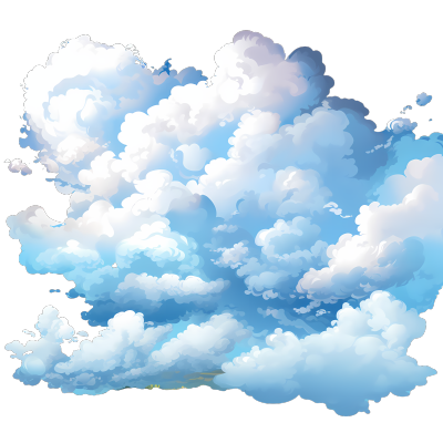蓝天白云插画设计元素