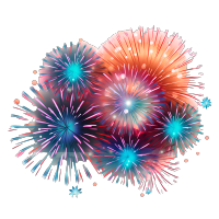 绚丽多彩的烟花插画设计