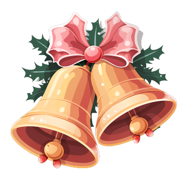 圣诞铃铛粉色插画
