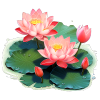 手绘荷花插画设计素材