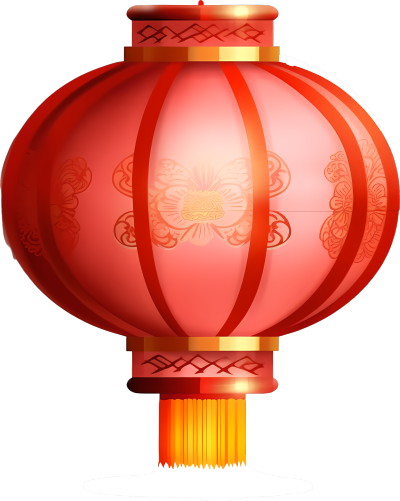可商用高清PNG透明背景红银色中国灯笼UI素材免费下载