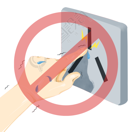 禁止手摸插座安全标志元素