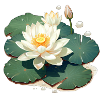 清新可爱的莲花水仙贴纸