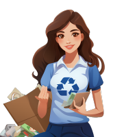 女孩可回收物品装箱设计