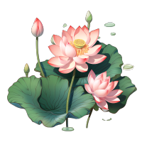 中国风莲花插画设计