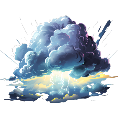 闪电云暴风威胁性雨云闪电风暴图标矢量图像