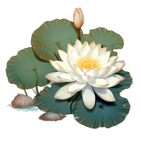 浅蓝色和米色风格的水莲花