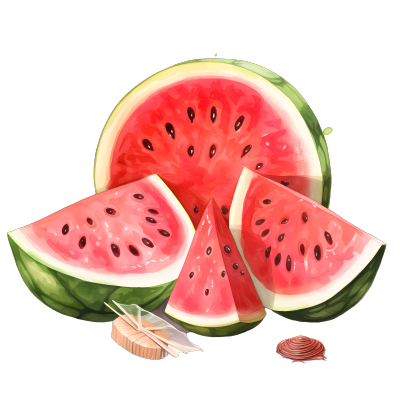创意西瓜水果元素的PNG插画设计