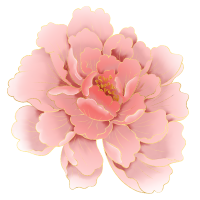 粉色牡丹花细毛笔元素