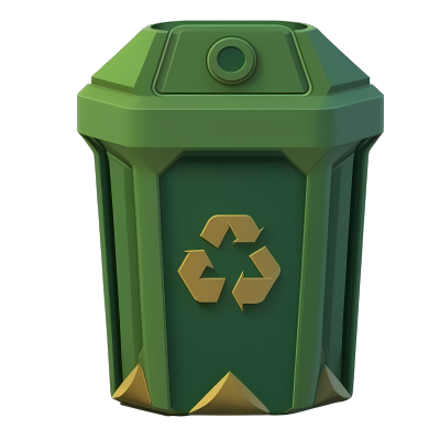 绿色垃圾桶高清PNG图形素材
