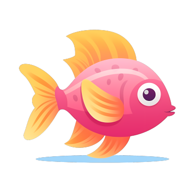 粉色鱼的插画设计
