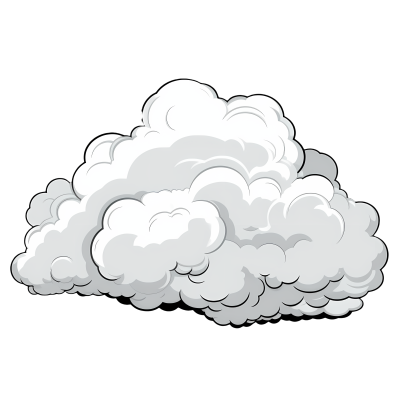 灰色爆炸狂乱的云朵插图元素