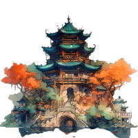 中国文化主题下春天的绘画