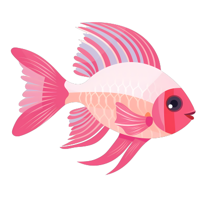 透明背景粉色小鱼高清图形素材