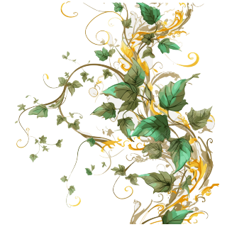 花纹风格的绿叶藤蔓透明背景元素