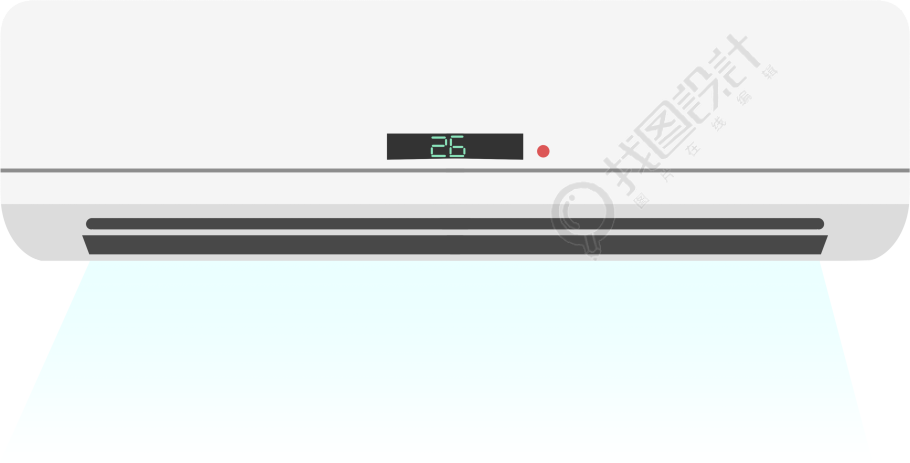 手绘盛夏26度空调插画