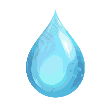 蓝色水滴透明背景高清创意设计