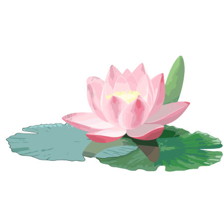 粉色莲花彩色扁平插画设计元素