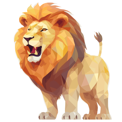 怒吼的狮子透明背景插画