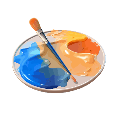 创意设计元素：透明背景的艺术家调色板