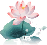 夏日的荷花透明背景的矢量几何插画