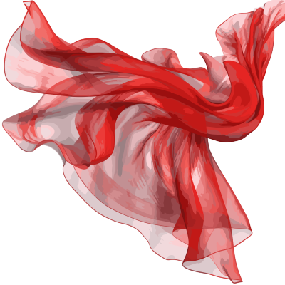 透明背景红丝巾飘动的动态GIF图