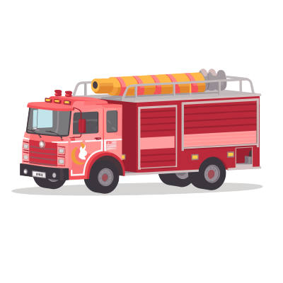 透明背景消防车PNG图形素材
