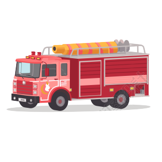 透明背景消防车PNG图形素材