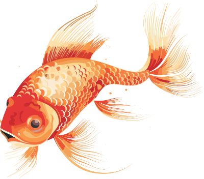 传统动画风格的金鱼PNG图素材
