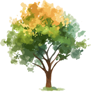 简洁水彩树矢量插画元素