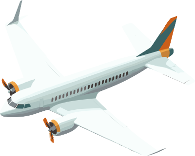橙白色飞机PNG素材
