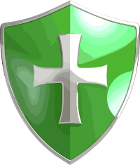 高清图形素材：透明背景的XP风格绿色医生护盾