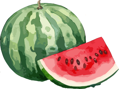 西瓜水果插画设计元素