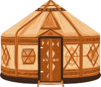 黑山传统蒙古包插画