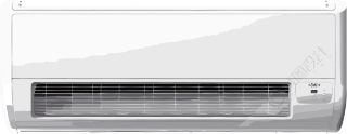 透明背景的带渐变阴影的白色空调机元素