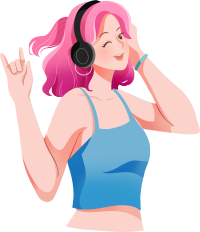 听音乐随性女生元素