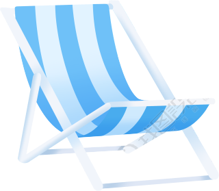 夏季游玩海边沙滩椅插画