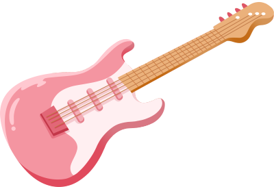 甜美粉色吉他元素