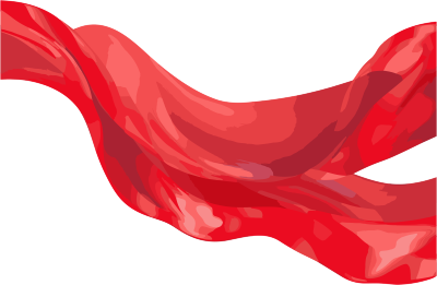 明亮红色飘动的丝绸PNG插画