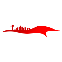 红色华表城市地标剪影插画