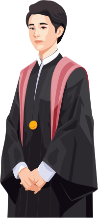 中国亚洲法官插画元素