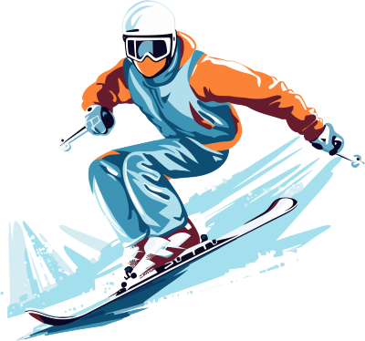 冰雪探险滑雪矢量插画